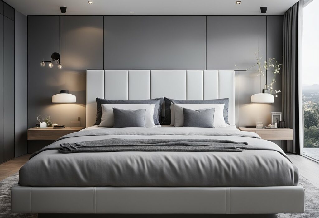 grey and white bedroom designs