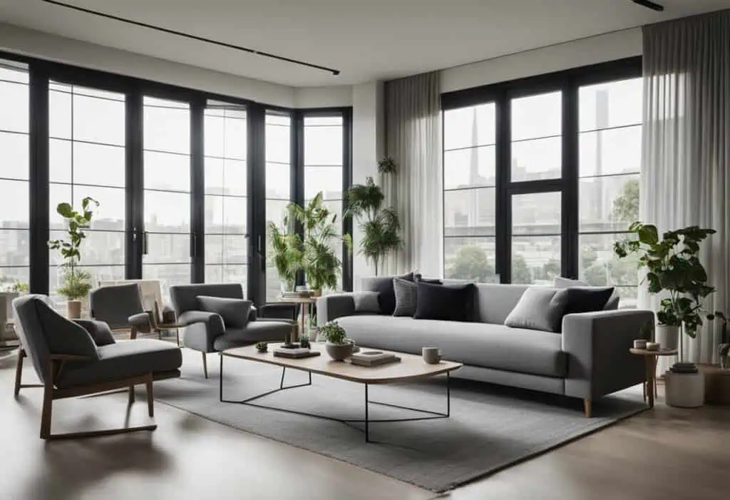 grey sofa living room design