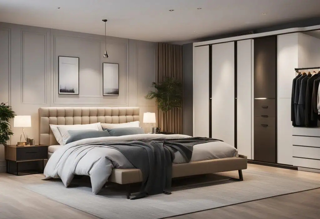 hdb bedroom design with walk in wardrobe