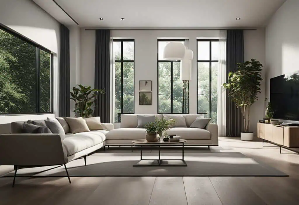 high ceiling living room design