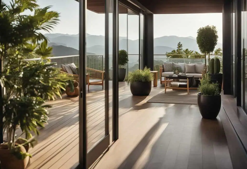 house front balcony design furnished