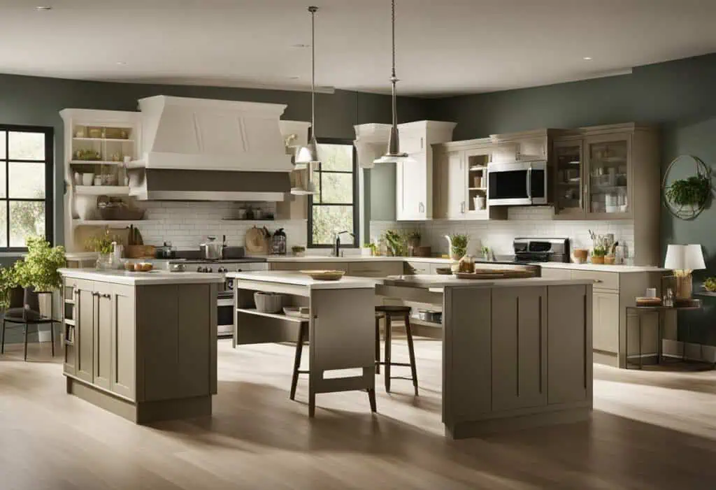 Spacious kitchen featuring a large island, modern cabinetry, and natural light for a stylish renovat.