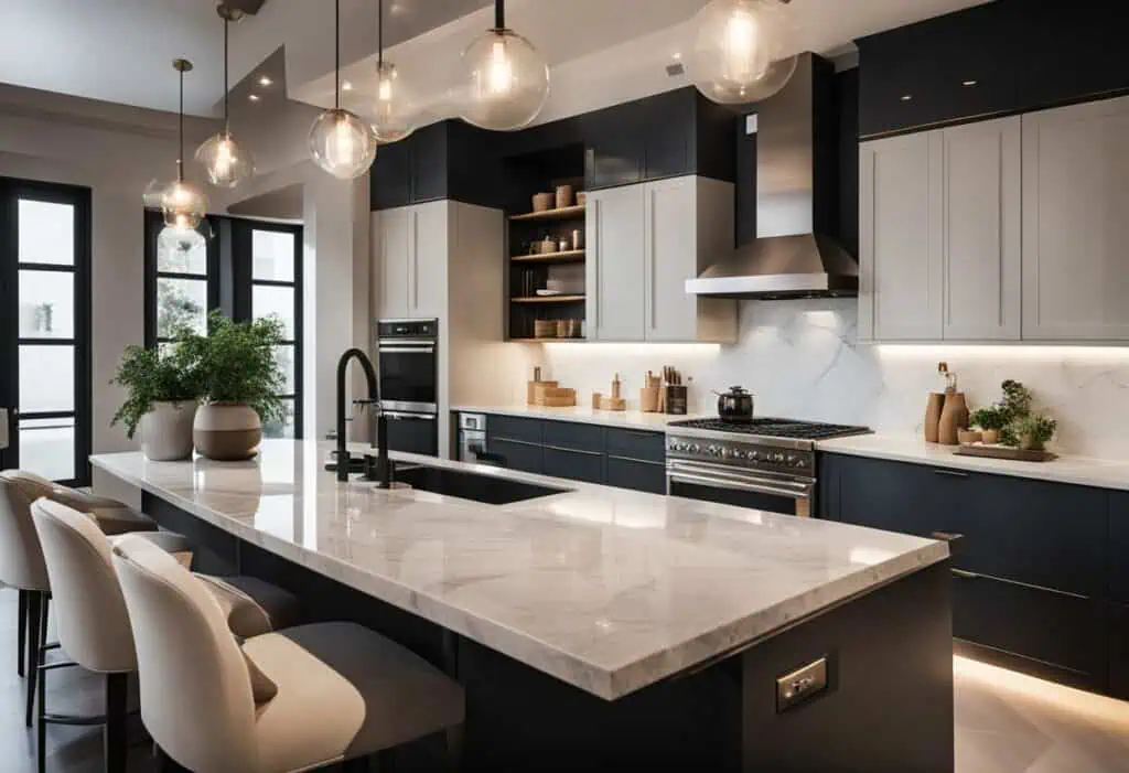 Elegant Italian kitchen with sleek cabinetry and modern appliances for stylish cooking spaces.