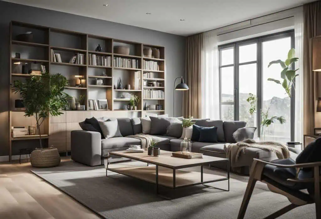 Stylish Scandinavian living room featuring JYSK furniture, cozy sofa, and natural light for a warm h.