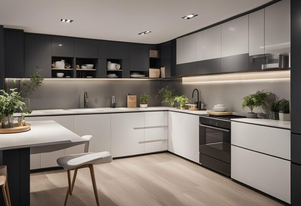 kitchen and laundry combined design