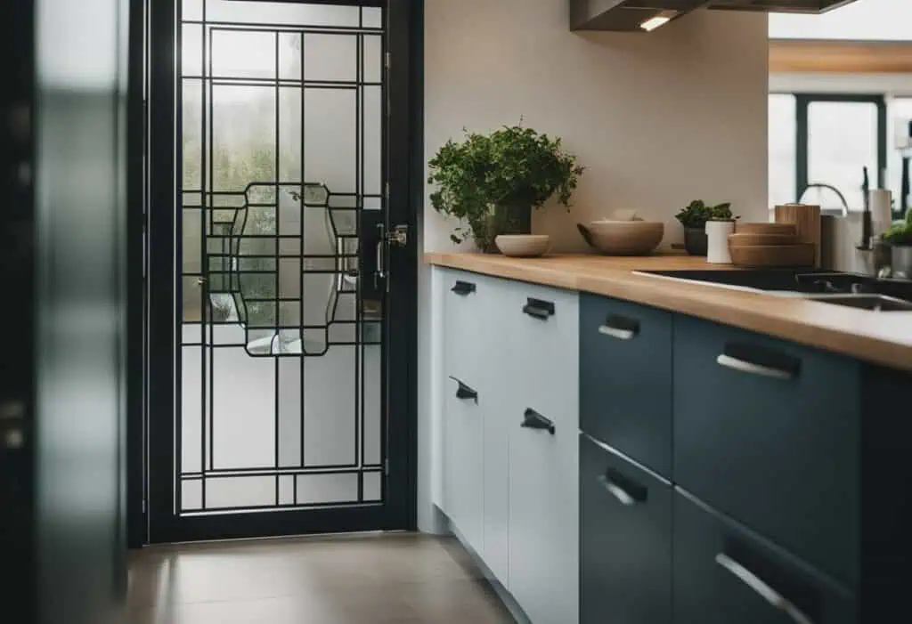 kitchen door half glass design