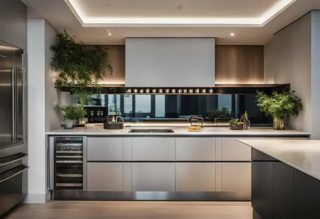 Stylish kitchen island featuring a built-in sink and integrated dishwasher for efficient cooking and.