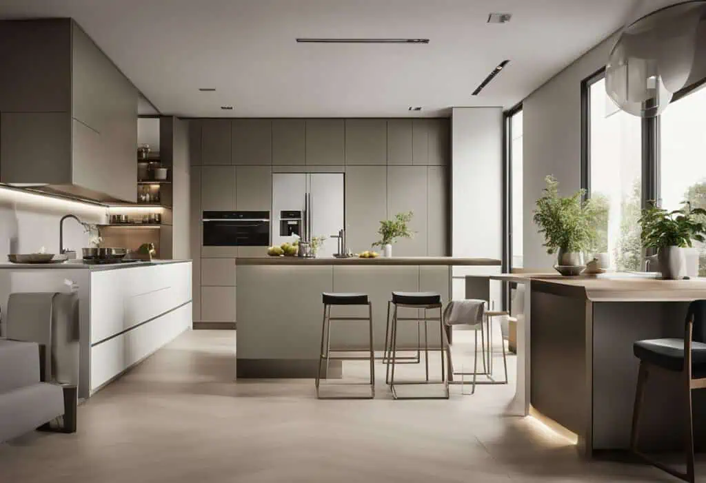 Sleek kitchen partition design enhancing open plan living spaces with modern style.