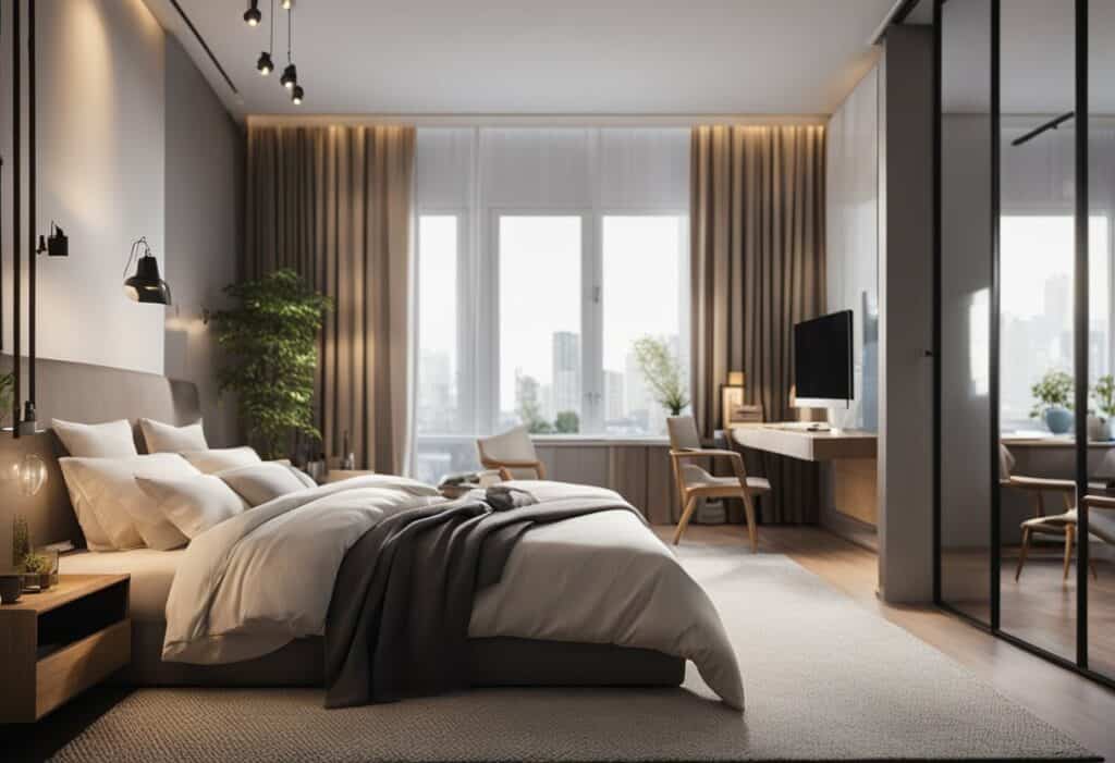 l shaped bedroom design