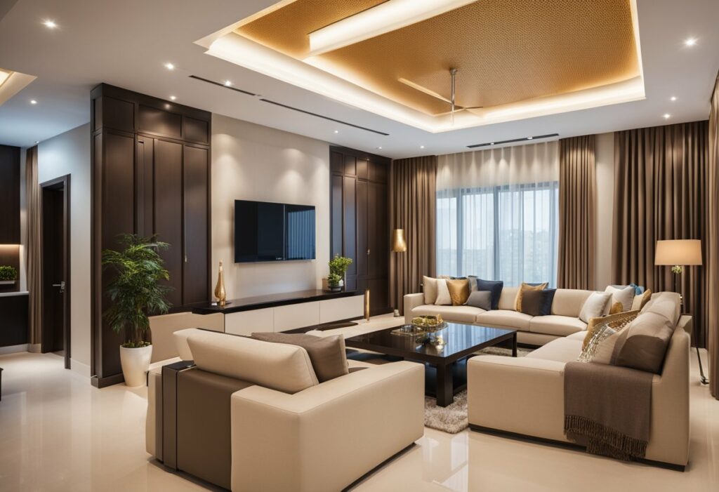 l shaped living room false ceiling designs