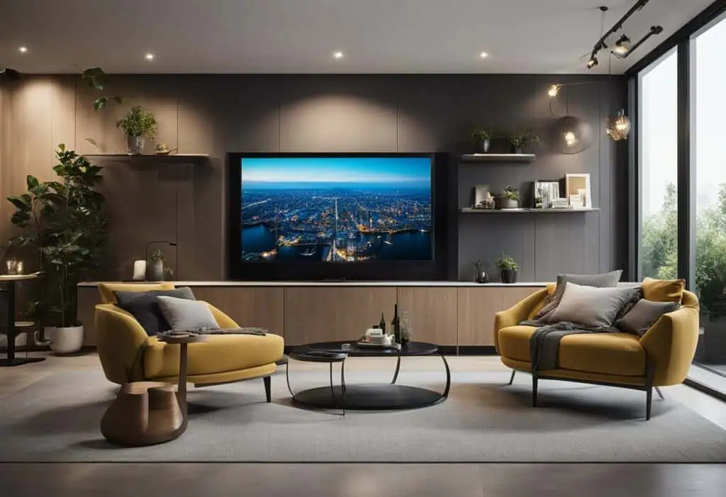 LCD wall art for living rooms with stunning cityscape visuals.