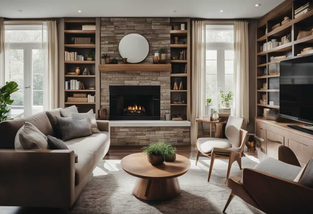 living room and study room design