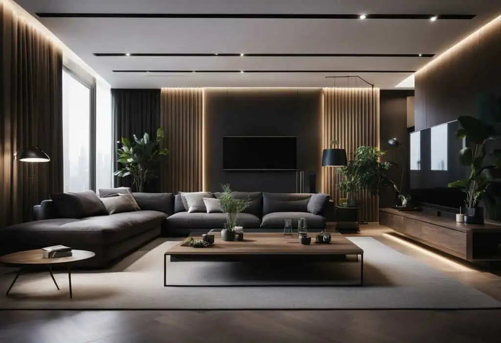living room design dark