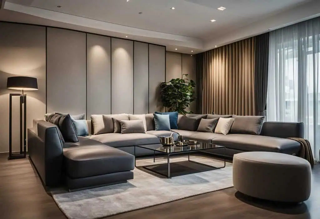 Elegant modern sofa set in a stylish living room with contemporary decor in Singapore.