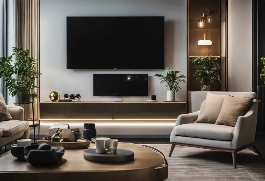 living room interior design tv