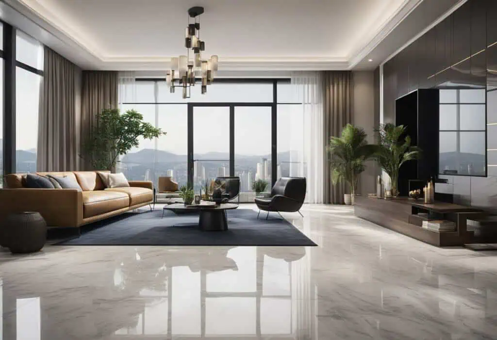 living room marble flooring design