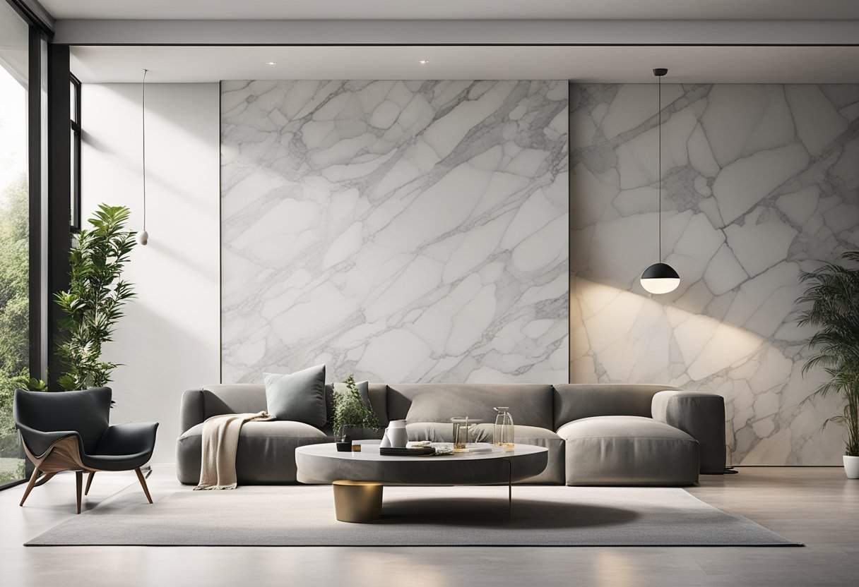 Stylish Marble Wall Designs for Living Rooms