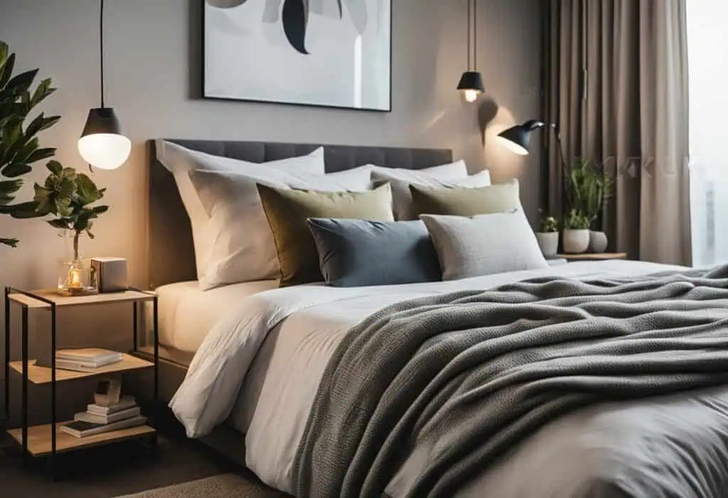 living room with bedroom design