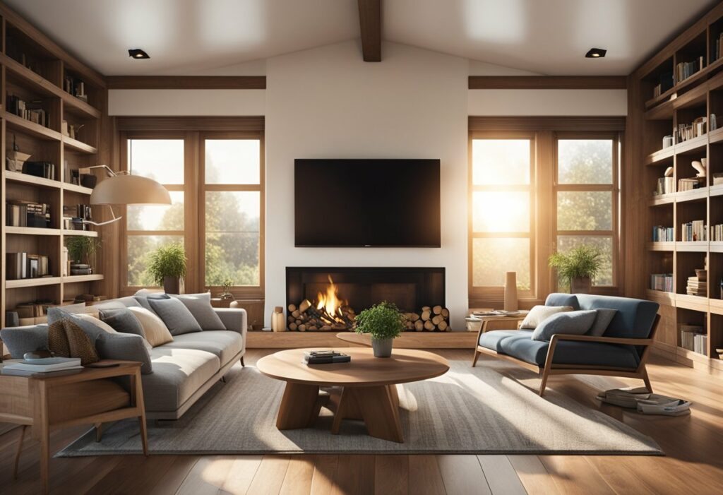 living room wood design