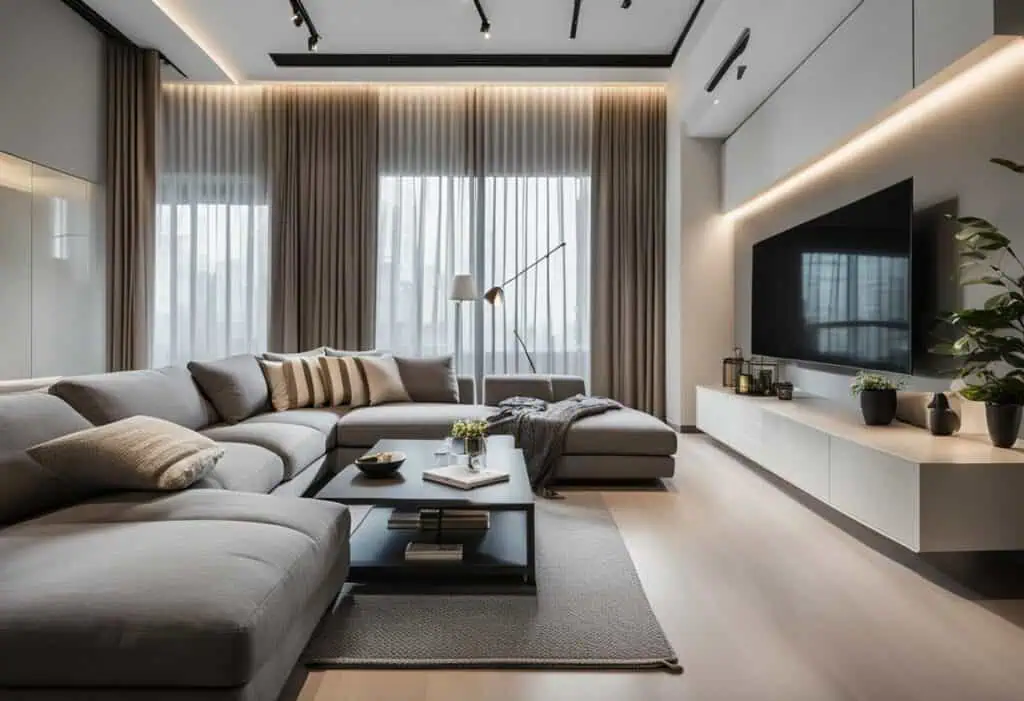 Stylish and comfortable loft furniture setup in a contemporary Singapore apartment. Perfect for mode.