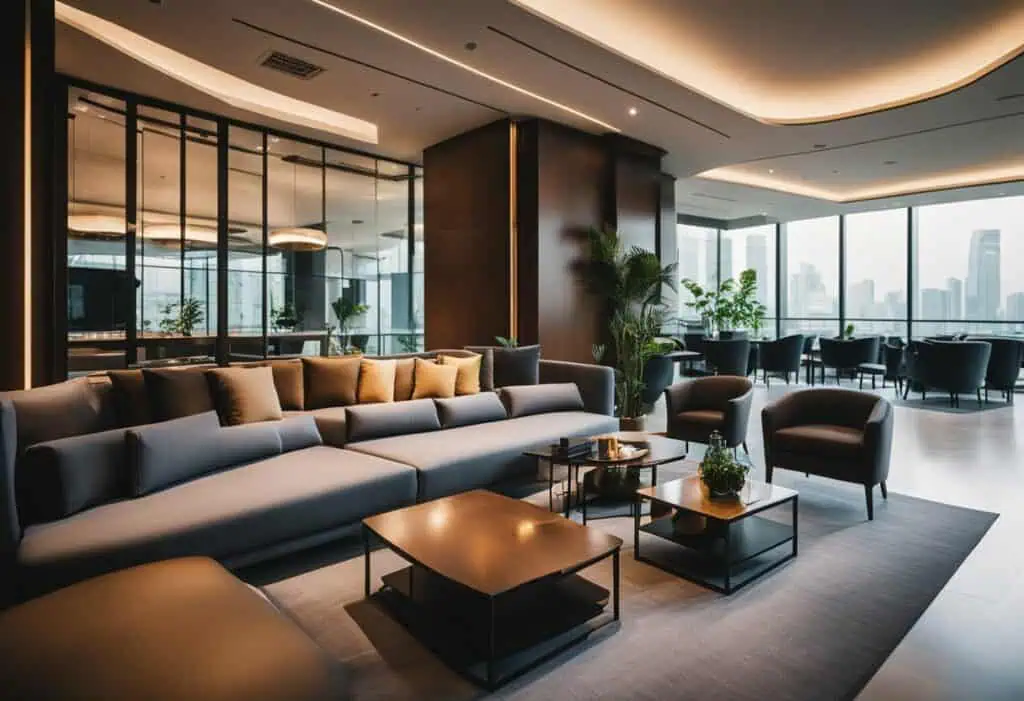 Stylish lounge furniture set in a contemporary Singapore living room.