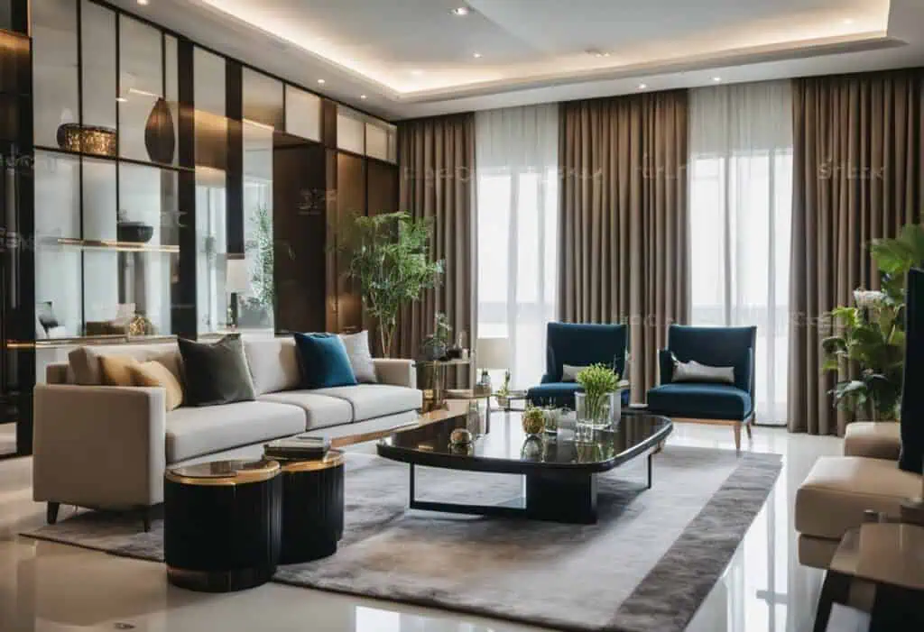 Luxurious living room featuring high-end furniture pieces for sophisticated home decor.