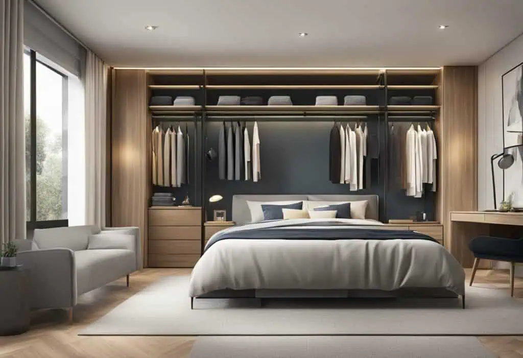 master bedroom with walk in wardrobe designs