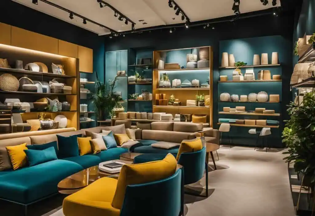 Stylish ceramic vases showcased in a modern furniture store in Singapore.