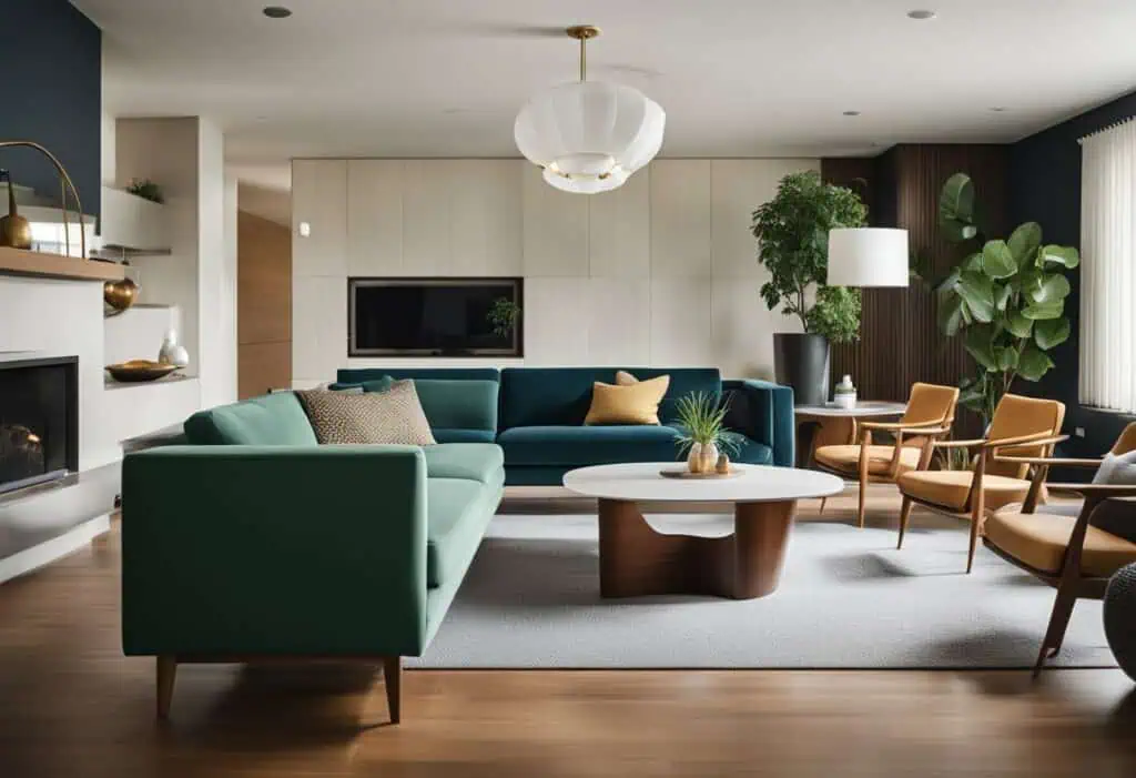 mid century modern living room design