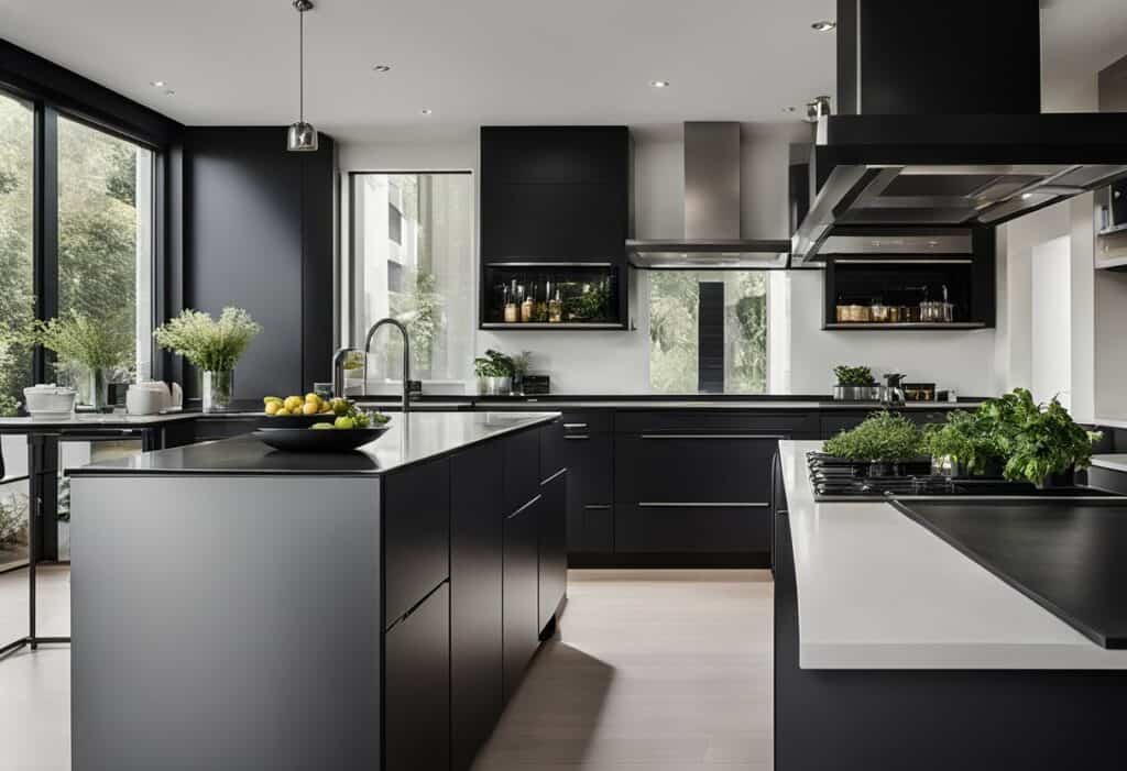 modern black kitchen design