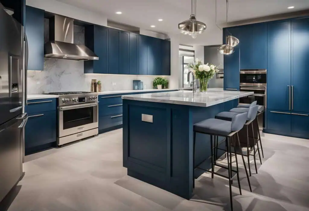 modern blue kitchen design