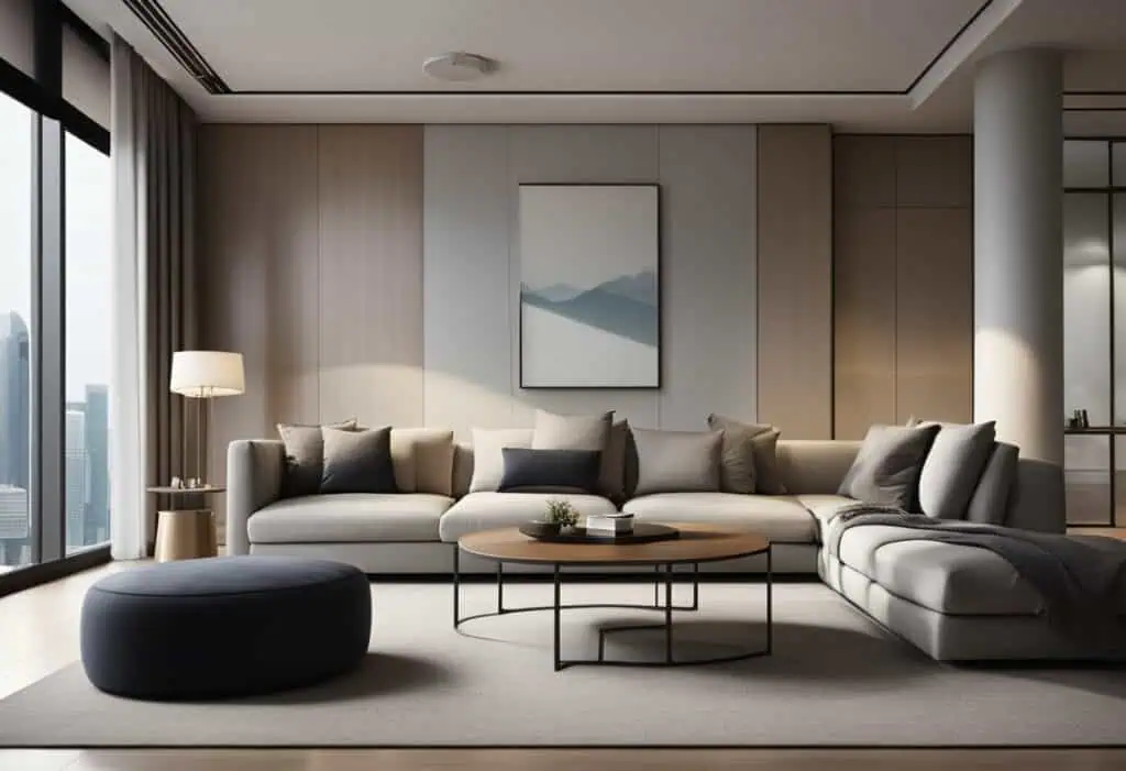 Elegant modern sofa set in a stylish Singapore apartment for contemporary home decor.