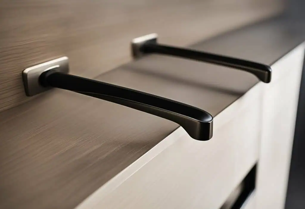 Elegant black modular kitchen handles for contemporary cabinetry.