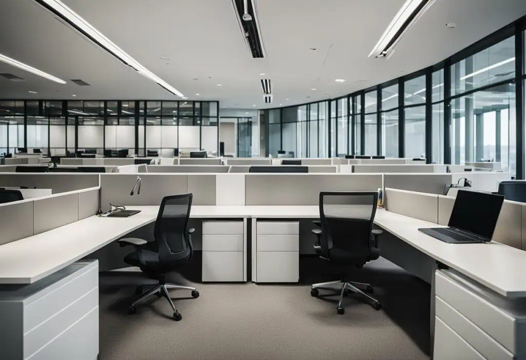 Contemporary modular office furniture in Singapore for efficient workspace design.