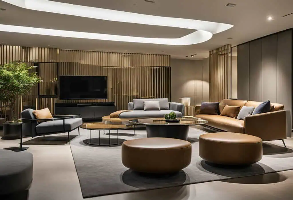 Luxurious living room featuring Molteni furniture in Singapore, showcasing contemporary design and p.