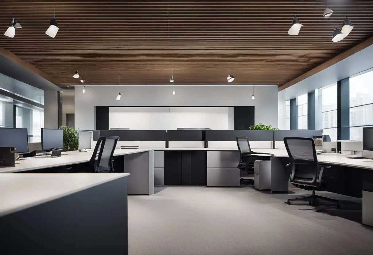 Office counter design enhances workspace organization and style. Perfect for modern offices seeking.