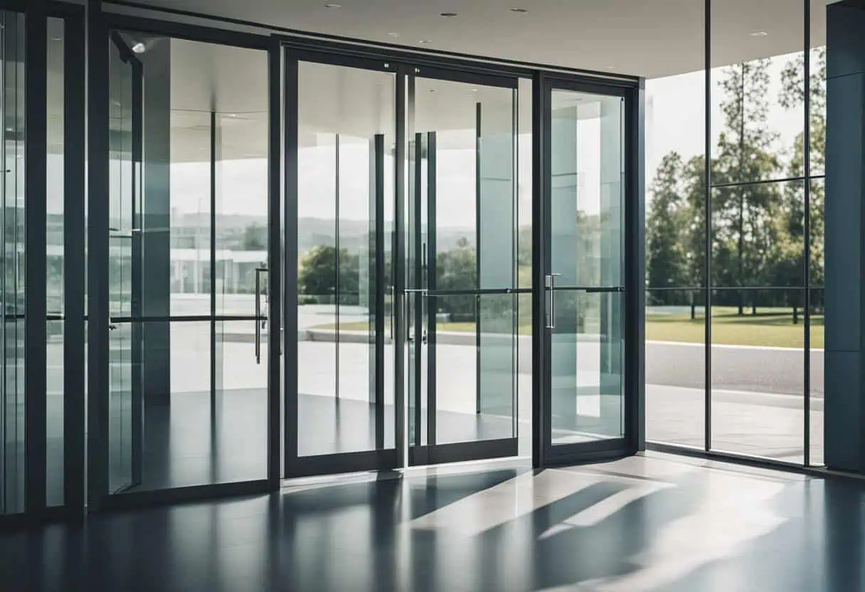 Office Entrance Glass Door - Stylish and welcoming modern design.