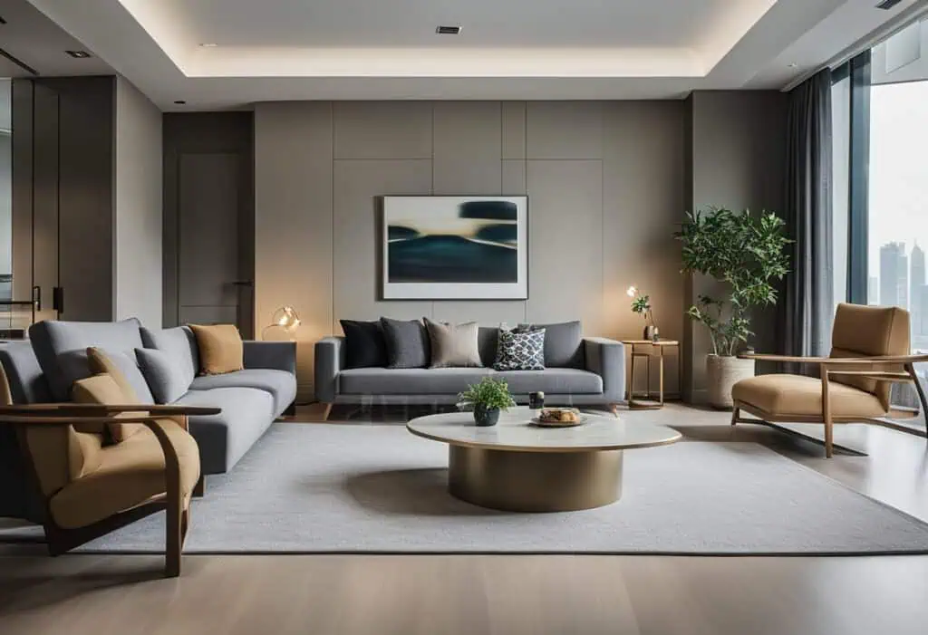 Elegant outdoor furniture setup in a contemporary living room with natural light.