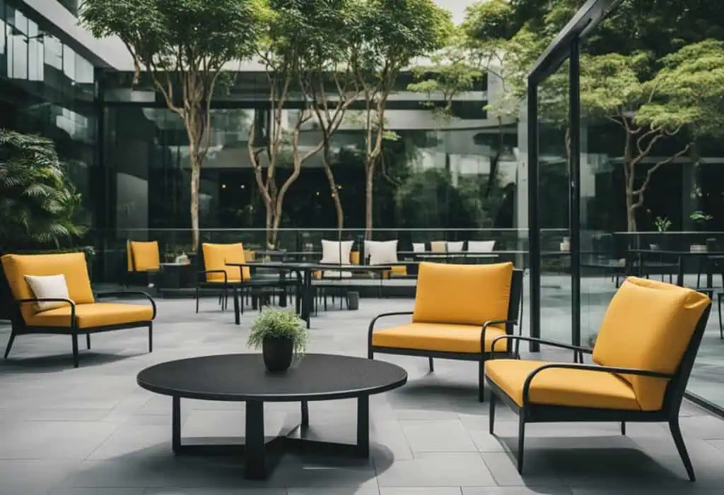 Stylish yellow plastic furniture for outdoor spaces in Singapore, perfect for modern home and office.