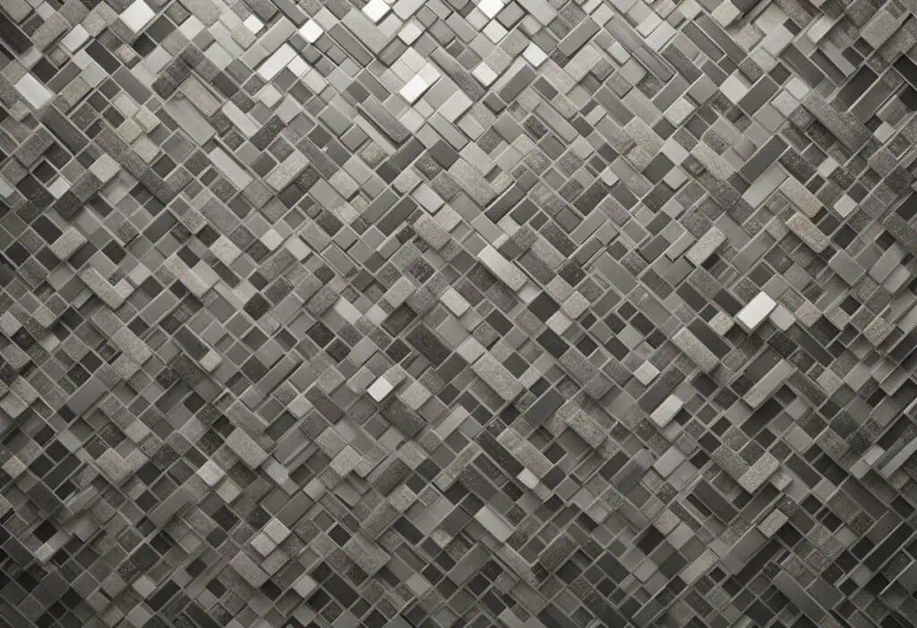 Quartz mosaic tile wall with a sleek, contemporary look for stylish kitchen countertops.