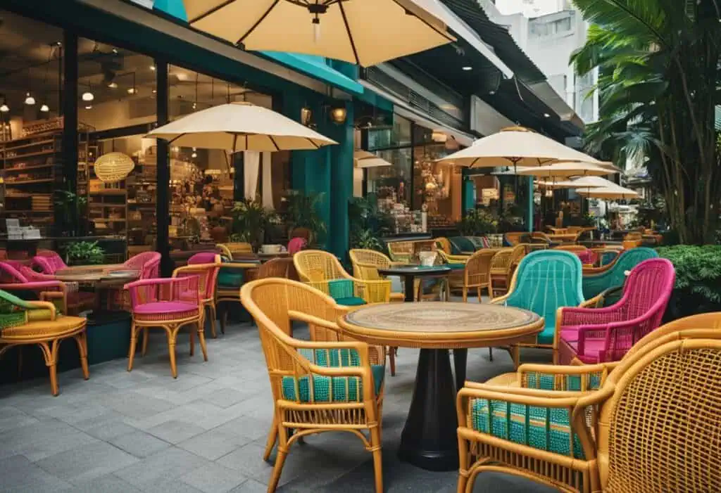 Outdoor rattan furniture for cafes in Singapore, perfect for stylish dining spaces.