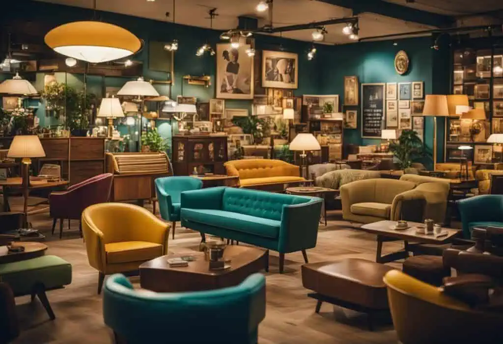 Charming vintage furniture pieces displayed in a cozy Singapore shop, perfect for retro home decor e.