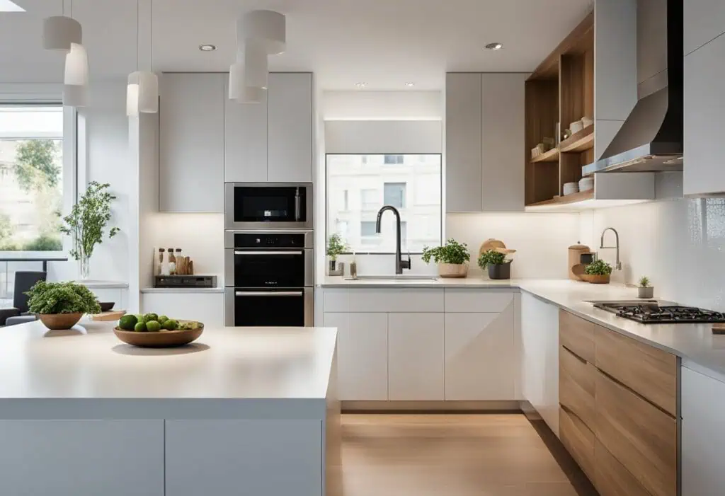 Elegant Scandinavian kitchen island design for a sleek, functional home upgrade.