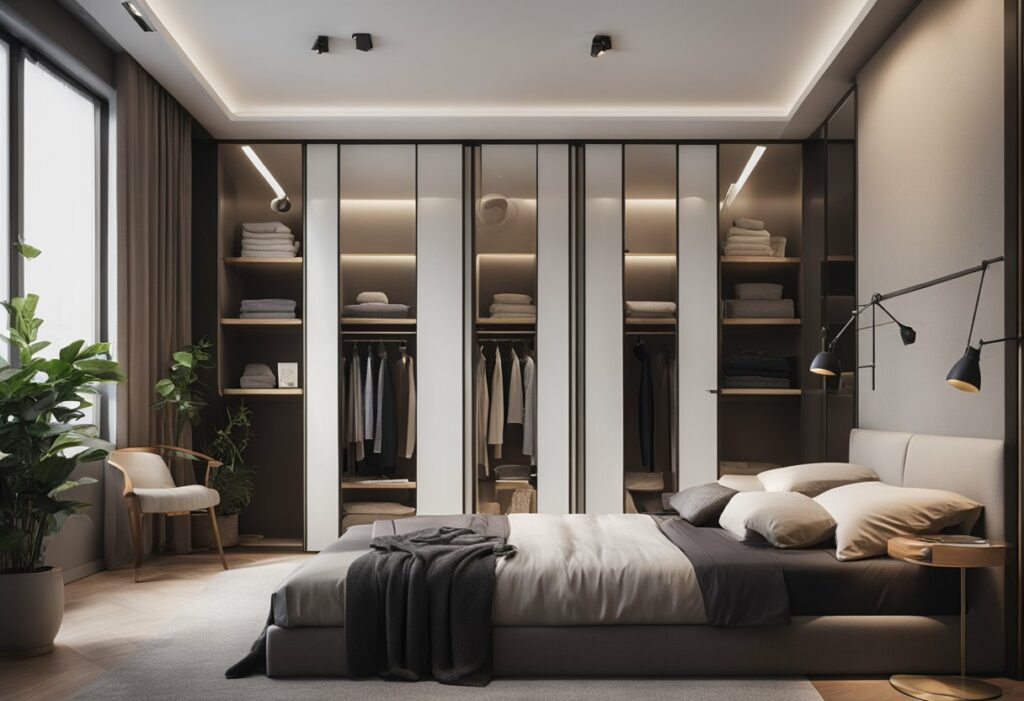 simple bedroom design with wardrobe