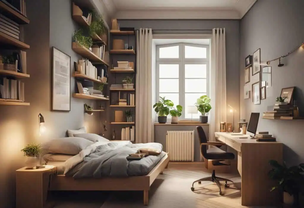 small bedroom design with study table