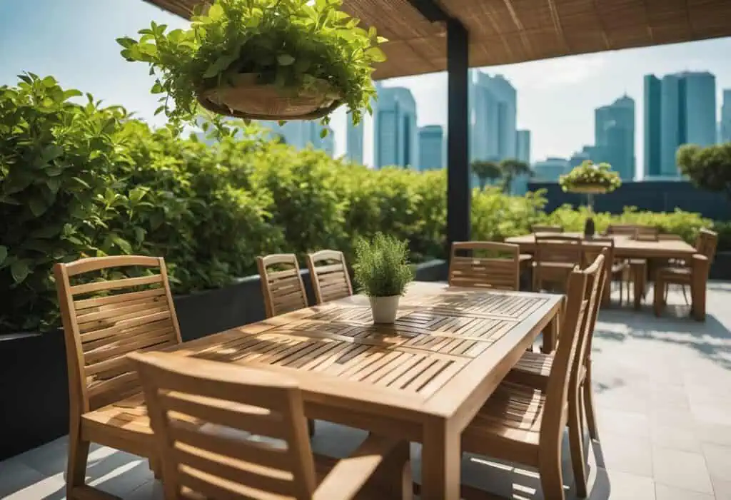 Teak outdoor furniture ideal for garden and patio spaces in Singapore. Durable, stylish, and perfect.