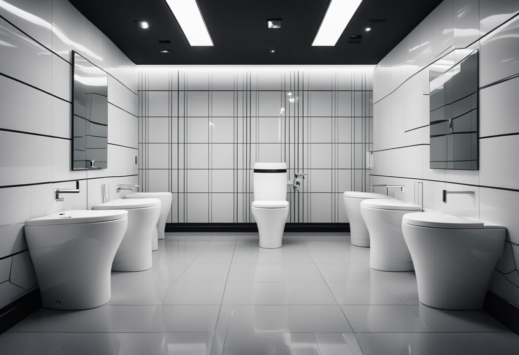 toilet design black and white