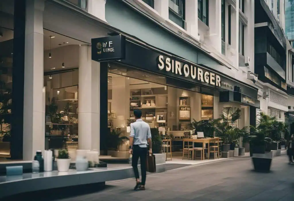 Modern furniture store in Singapore with stylish home decor and furnishings.