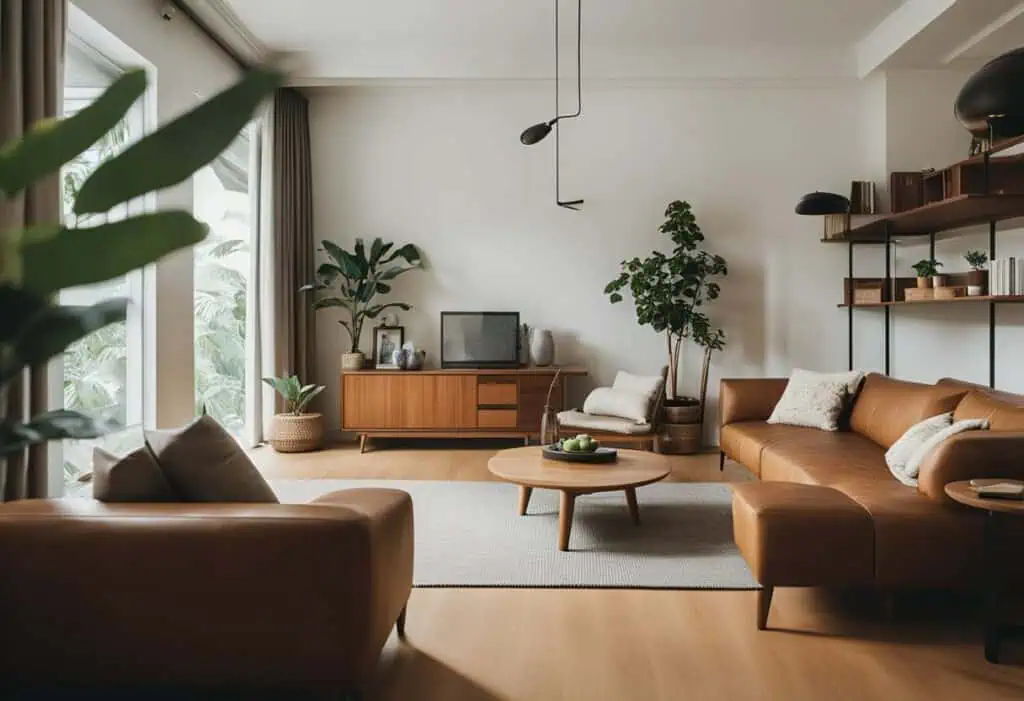 Elegant Danish vintage furniture in a modern living room setting.