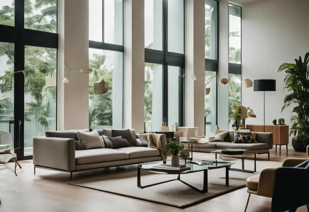 Stylish Vitra sofas and tables for contemporary home decor.